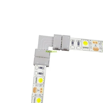 10 ~ 100Sets PCB Konektor Tvaru L 2pin 8 mm/10 mm / 4pin 10 mm LED Pásy Konektor pre 3528 5050 RGB Osvetlenie Zadarmo Zváranie