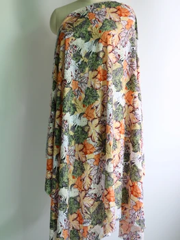 100 cm*140 cm Vintage Šaty Textílie Leaf Design Hodváb Viskózový Materiál