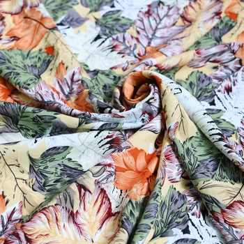100 cm*140 cm Vintage Šaty Textílie Leaf Design Hodváb Viskózový Materiál
