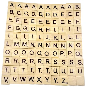 100 Drevených Scrabble Dlaždice Čierne Písmená Čísel Pre Remeslá Dreva Abecedy Deti Zábavné Hrať Hry baby boy girl hračka