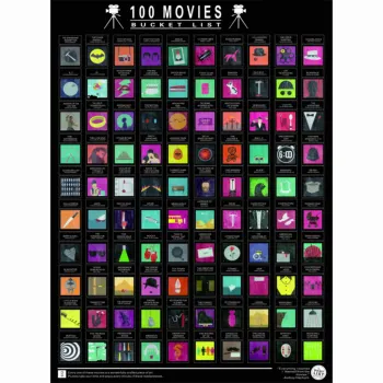 100 FILMOV -- Stieracie BUCKET LIST plagát Poškriabaniu Posledné Želanie Plagát, Zlata, striebra