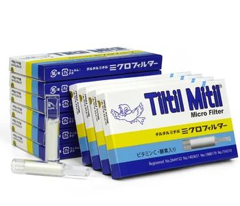 (100 Ks/Lot)Japonskej Značky Tiltil Mitil Filtrácia Jednorazové Živice Cigariet Držiak Filtra Fajčenie Rúry Sety Pre Zdravé