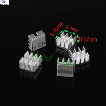 100 ks/veľa Hliníka MOS Mini Malé IC Chipset Chladenie Cooler Chladič Heatsinks 6,5 mm x 6,5 mm x 3,5 mm veľkoobchod