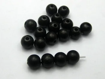 100 Matný Čierny Akryl Pearl Okrúhle Korálky Imitácia Perly 10 mm(3/8