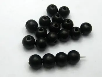 100 Matný Čierny Akryl Pearl Okrúhle Korálky Imitácia Perly 10 mm(3/8