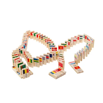 100 Príznak Meny Domino Drevené Stavebné Bloky v Ranom Detstve Vzdelávacie Hračky Autentické Štandardné Deti Baby Boy a Girl Darček