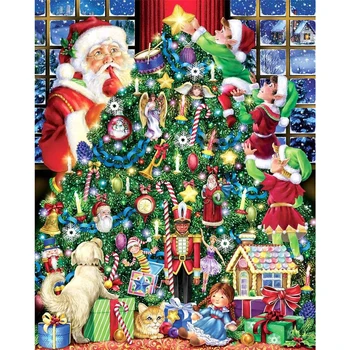 1000 Kus Vianočné Skladačky Puzzle Santa Vianočný Stromček Veselé Vianočné Skladačky odbúranie Stresu Puzzle pre Vianočné Hračky Dary