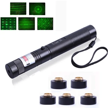 10000m 532 nm Zelený Laser Sight laser 303 ukazovateľ Výkonné zariadenie Nastaviteľné Zaostrenie Lazer s laserovým 303+nabíjačka+18650 Batérie