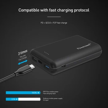 10000mAh QC3.0 Power Bank Prenosné Duálny USB Nabíjačka Powerbank Externá Batéria, Rýchle Nabíjanie pre Samsung pre Xiao