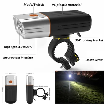 1000lumens LED Bicyklov Svetla 3*L2 Požičovňa svetlometu 5200mAh USB Nabíjateľné Bicykli flashight MTB bicicleta Bike Príslušenstvo