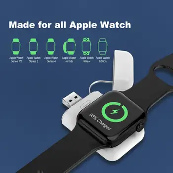 1000mAh Mini bezdrôtová nabíjačka pre Apple hodinky 1 2 3 4 5 6 SE séria prenosných bezdrôtových nabíjačku pre apple hodinky biela