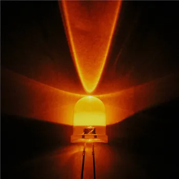 1000pcs 10 mm LED LED Oranžová/žltá 10 MM Kolo Diódy LED Žiarovka Žiarovka Elektronických Komponentov