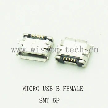 1000pcs/veľa Micro USB 2.0 Konektor Samica konektor Telefón Príslušenstvo Chvost Nabíjanie USB konektor 5pin SMT