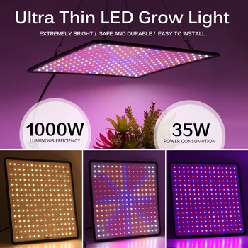 1000W LED Rásť Svetelný Panel Plné Spektrum Phyto Lampa Na Kvety Lampa Pre Rastliny 3500K Slnečného svetla Led Fitolamp Rásť Stan