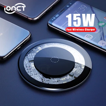 100KS 15W Rýchlo, Bezdrôtová Nabíjačka pre iPhone X XS 11pro Viditeľné USB Qi Plnenie pad Samsung S8 S9 Poznámka 9 Telefónu nabíjačku wirless