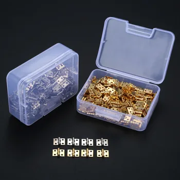 100ks 8*10 mm Mosadz Kabinetu Dvere Batožinového Mini Závesné Skrinky Dvere, Dekoratívne Závesy na Šperky Dreva Box +Nechtov+Úložný Box