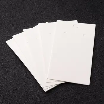 100ks biela Kniha Náušnice Card s Tromi Otvormi Náušnice Zavesiť Značku Šperkov Zobraziť Balenia Karty 80x50mm 90x50mm