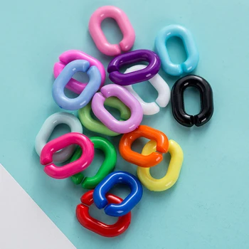 100KS Candy Farby 20*14 mm Akrylátová Oválna Otvoriť Krúžok Konektor Reťazí Náhrdelník Keychain Príslušenstvo DIY Výrobu Šperkov Prívesky