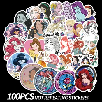 100ks Disney Anime Obrázok Nálepky Mrazené Roztomilý Princezná Osobné Vozíka Prípade Cartoon Graffiti Nálepky Nepremokavé Nálepky