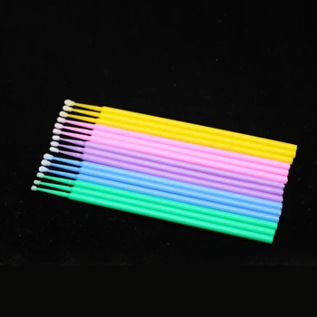 100KS Jednorazové MicroBrush Mihalnice Rozšírenie Jednotlivých Lash Odstránenie Tampón Micro Kefa na Permanentný make-up Microblading