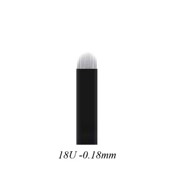 100ks Laminas Nano Tebori Microblading U Flex 0,18 mm Jemný Čierny 12/14/16/18/21U Tvar Pre Permanentný make-up, Manuálna Toberi Pero