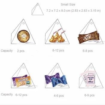 100ks Nové Trojuholníkového tvaru Pyramídy Mramoru štýl Candy Box Svadobné Zdvorilosti Strana navrhne Darček Čokoláda Boxy so Stuhou, VĎAKA Tabuľka