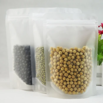 100ks Plastové tašky, 11x17cm Postaviť matný transparentný PET ziplock vrecko-Zips reclosable poly potravín puzdro, Povrch Matný jasné