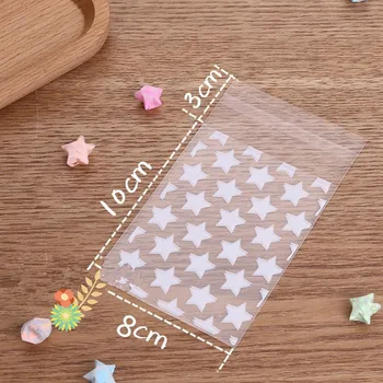 100ks Plastové Transparentné Celofánu Tašky White Star Candy 