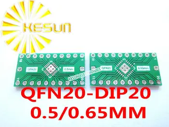 100KS QFN20 zase DIP20 0.5/0.65 MM Ihrisku IC adaptér Zásuvky / Adaptér doska PCB LFCSP20
