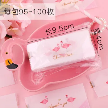 100ks Romantický Flamingo Svadobné Darčeky pre Hostí plastová taška na darčeky Cookie cookie balenie Ziplock taška vianočná darčeková taška