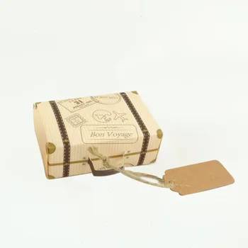 100ks Tvorivé Mini Kufor Candy Box Darček Cukríky Papierové Karty Balenie Box Svadby, Narodeniny, Party Láskavosti s Tag Karty