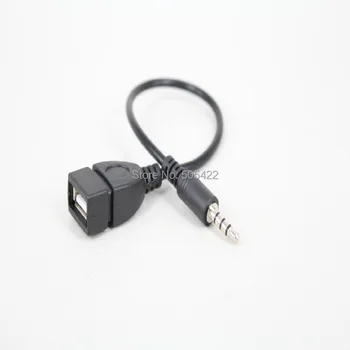 100KS/VEĽA AUX 3,5 mm Audio Konektor Samec Jack Na pripojenie USB 2.0 Žena Converter Kábel, Adaptér, Kábel Auto MP3 Pre Iphone Samsung veľkoobchod