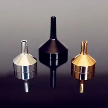 100ks/veľa Kovu Malé Hliníkovým Mini Lievik Na Parfum prenos Difúzor Fľaša Mini Liquid náplne Oleja Lab Silver Gold Black