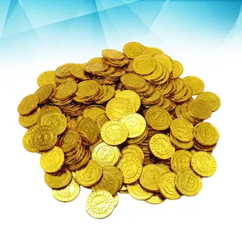 100ks Zlaté Mince Mene Hra Rekvizity Čipy Playset Strany Prospech Bitcoin pre Deti (Zlatá)