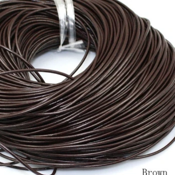 100M/veľa svetlo hnedá čierna hnedá 1 mm 1,5 mm 2 mm vosk Kolo KRAVA pravej Kože Kábel príslušenstvo Náhrdelník Lano String Niť h35356
