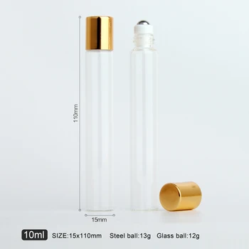 100Pieces/Veľa Esenciálny Olej 10 ml Fľaša Prázdna Prejdite Na Kozmetické Ocele loptu Cestovné Parfum Fľaše