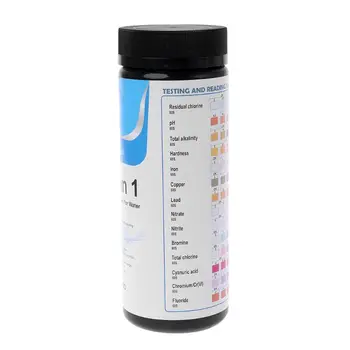 100Strips Vody Testovacie Prúžky Na Kvalitu Vody, v Analýze Testovanie S 14 Analýza Reziduálneho Chlóru, pH, Alkalita Železo Atď.