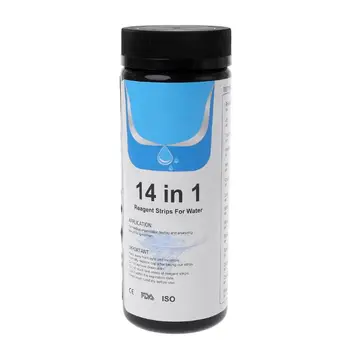 100Strips Vody Testovacie Prúžky Reagenčné Pásiky pre Kvalitu Vody Analýze Testovanie 14 Analýza Reziduálneho Chlóru, pH, Celkovú Zásaditosť