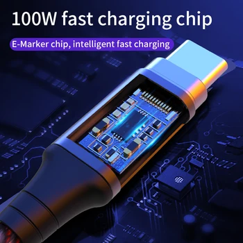 100W PD Magnetické USB Kábel Typ C Typ d Kábel 20V 5A Rýchle Nabíjanie Kábel USB, C Micro pre MacBook Nabíjačka, USB Kábel