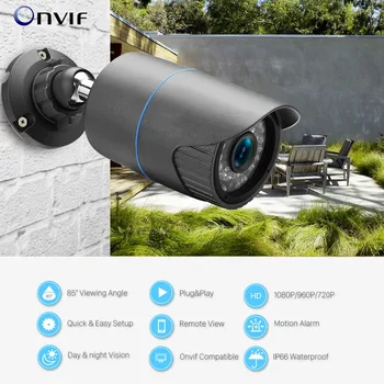 1080P Bezpečnosti POE IP Kamera Kovová Sieťová Kamera Video Dohľad 30 M INFRAČERVENÉ Nočné Videnie CCTV Nepremokavé vonkajšie 2MP Bullet Cam