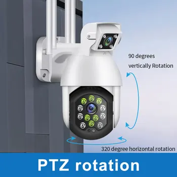 1080P Duálny Objektív Zabezpečenia WIFI IP CCTV Bezpečnostné Kamery Bezdrôtové Vonkajšie Nepremokavé Domov PTZ IR Cam WIFI Kamera PTZ Otáčania
