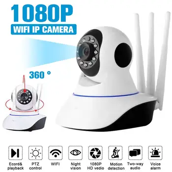 1080P IP Kamera Baby Monitor, Wifi Bezdrôtové Home Security Kamera Dohľadu Video Kamera Nočného Videnia CCTV PTZ 3.6 mm 2.0 MP