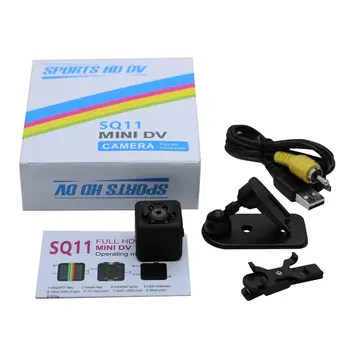 1080P Mini Kamera SQ11 Čierne Športové Kamery Infračervené Nočné Videnie Auto DV Digitálny Video Rekordér Mini Kamery s Originál Krabici
