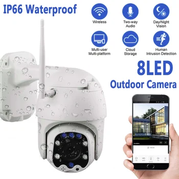 1080P PTZ IP Kamera Wifi Vonkajšia Speed Dome Bezdrôtový Wifi Bezpečnostné Kamery 8 LED 5x Dotyk Zoom 2MP Siete CCTV 2019