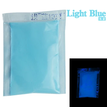 10g Svetlo Modrá Noctilucent Prášok Svietiace Farby Fluorescencie DIY Strany Tvorivé Svietiť V Tme Dekorácie pre Domov