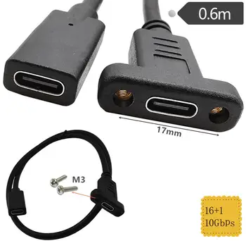 10Gbps USB C Kábel Žien a Žien Typ C Adaptér USB-C Adaptér s Panel Namontujte Skrutku USB 3.1 Typu C Konektor Konvertor