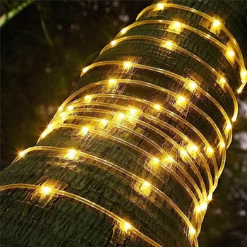 10m 100LED Solar-powered LED Hadice String Svetlo Domov Outdoor Záhrada Trubice Lampa Dovolenku Vianočné Dekoratívne Osvetlenie