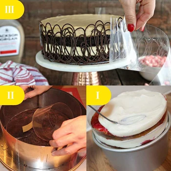 10M Tortu Náhrdelníky Rhodoid Roll Páse s nástrojmi Okraji Vo Filme Kruh Pečivo Transparentné Pena List Chocolate Cake Zdobenie