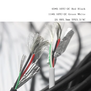 10metre 4 drôtu biela / čierna dátový kábel s Shield / USB Audio BNC Vedi / DIY zapojte napájací Telefón / tablet plnenie Drôt