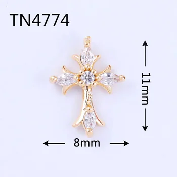 10pcs 3D TN4774 Kríž Zirkón Nail Art Kryštály nechtov šperky Kamienkami dekorácie dodávky nechty doplnky, dekorácie charms
